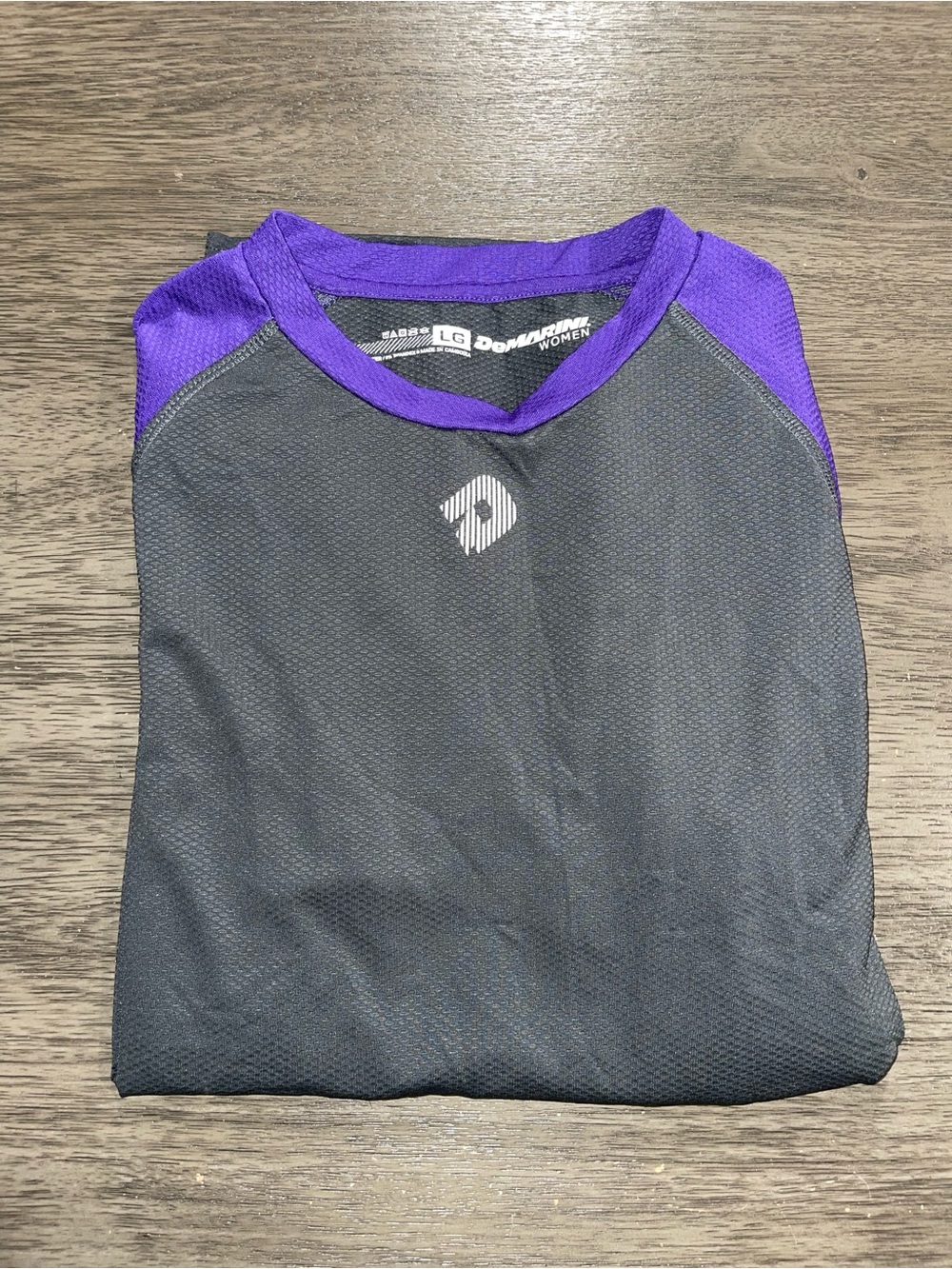 DeMarini Women's Sz Lg Black/Purple LS Performance Top Softball Activewear